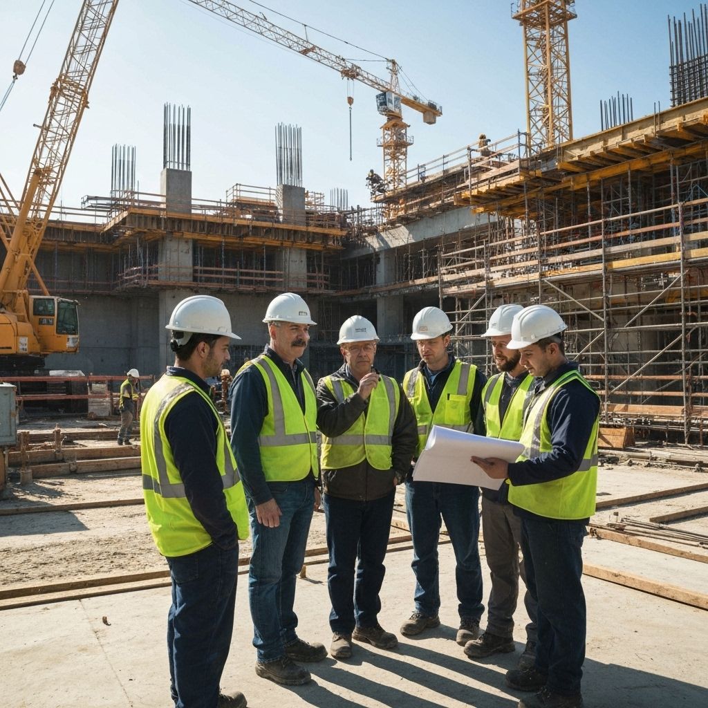 Construction team meeting